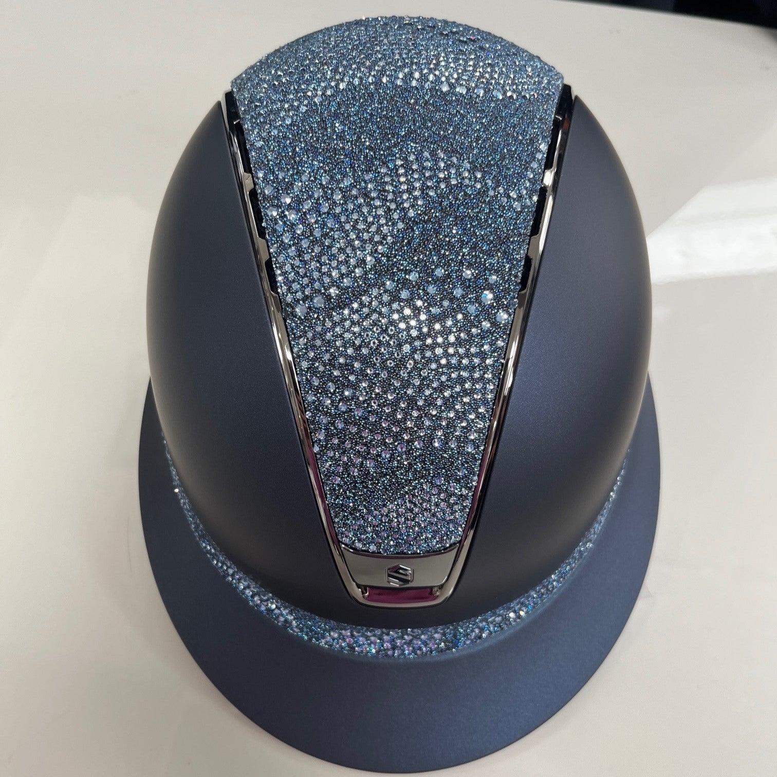 Samshield Miss Shield Blue with Crystal Intarsia top and frontal band - in stock and ready to ship!