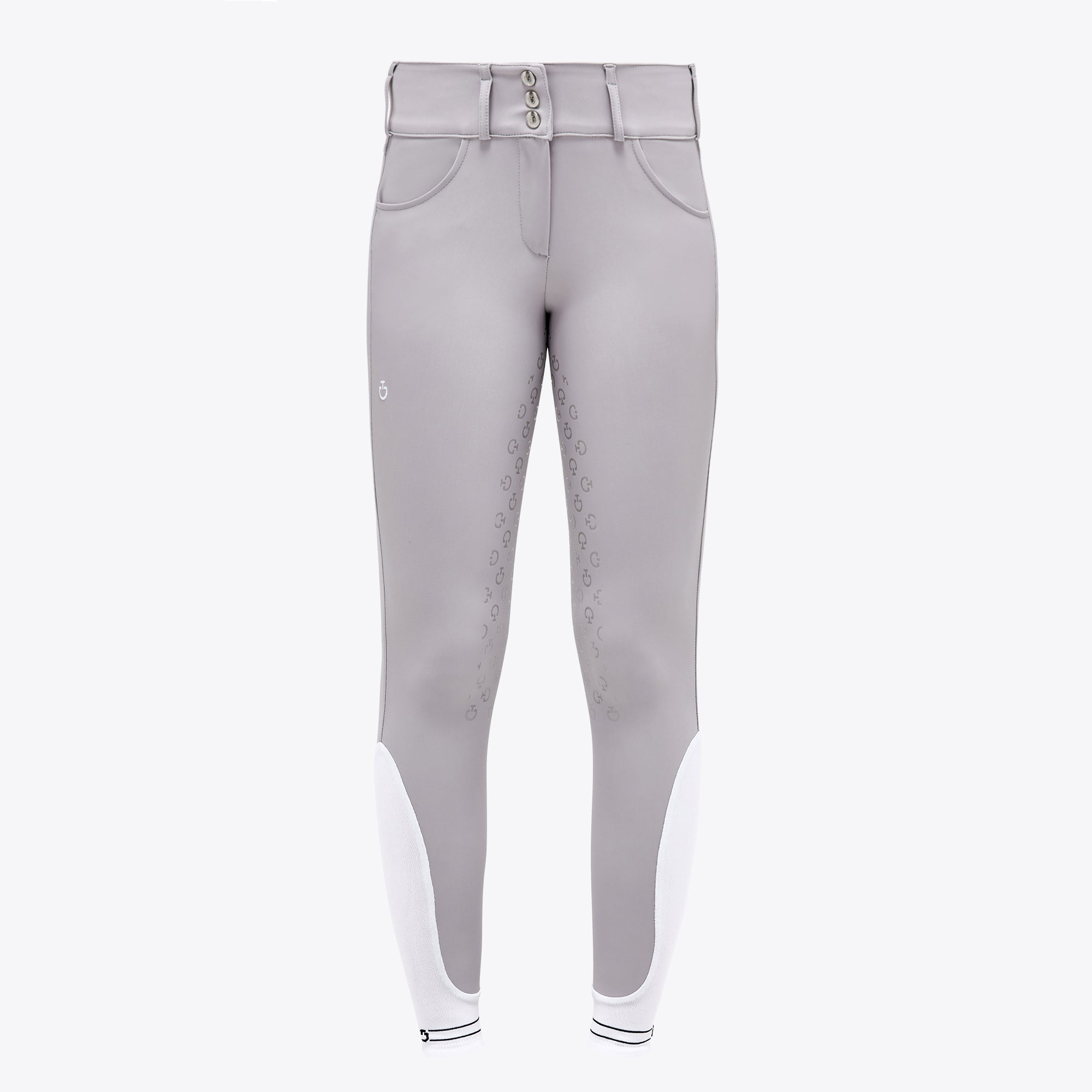 Cavalleria Toscana High Waist Full Grip Breech - Light Grey PAD157