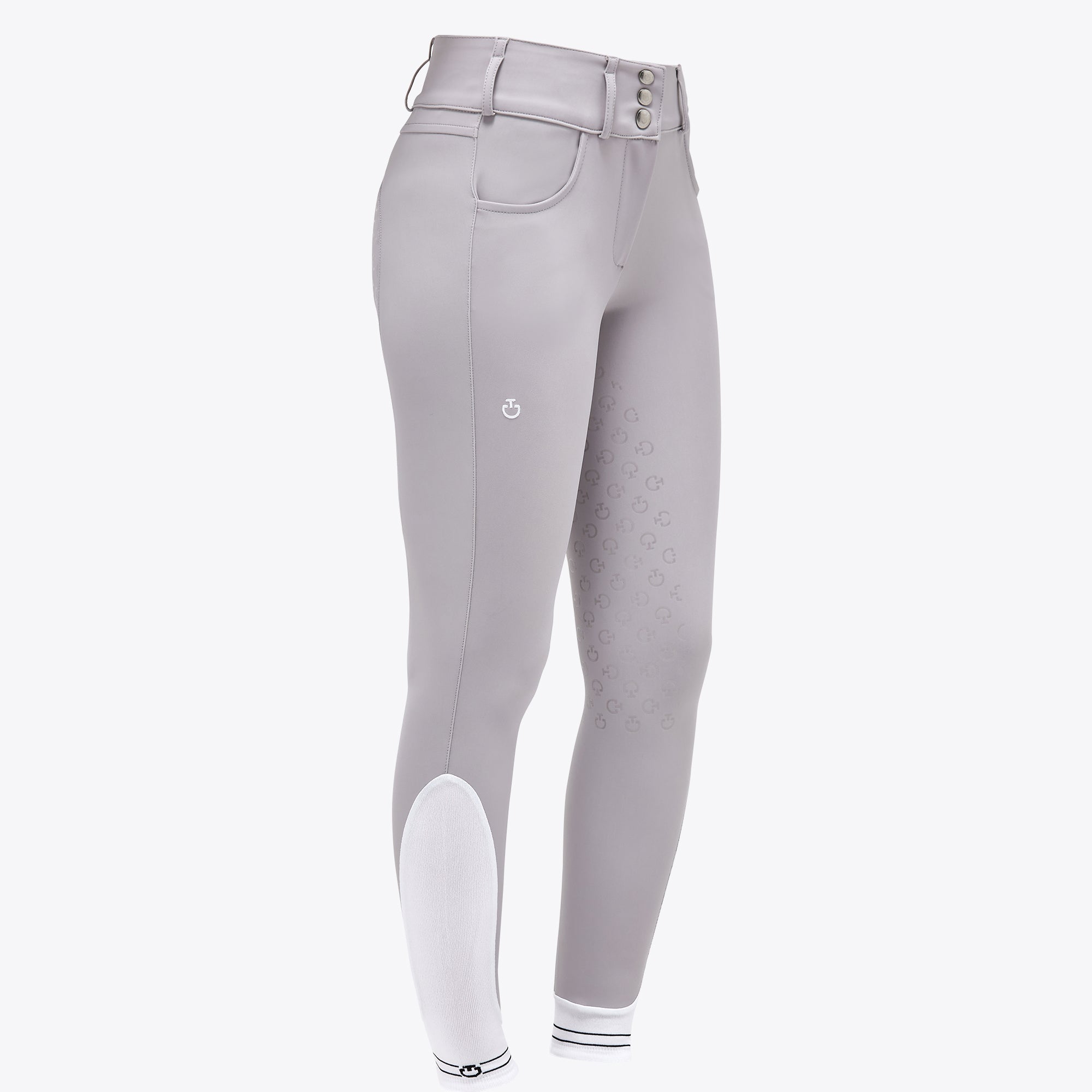 Cavalleria Toscana High Waist Full Grip Breech - Light Grey PAD157