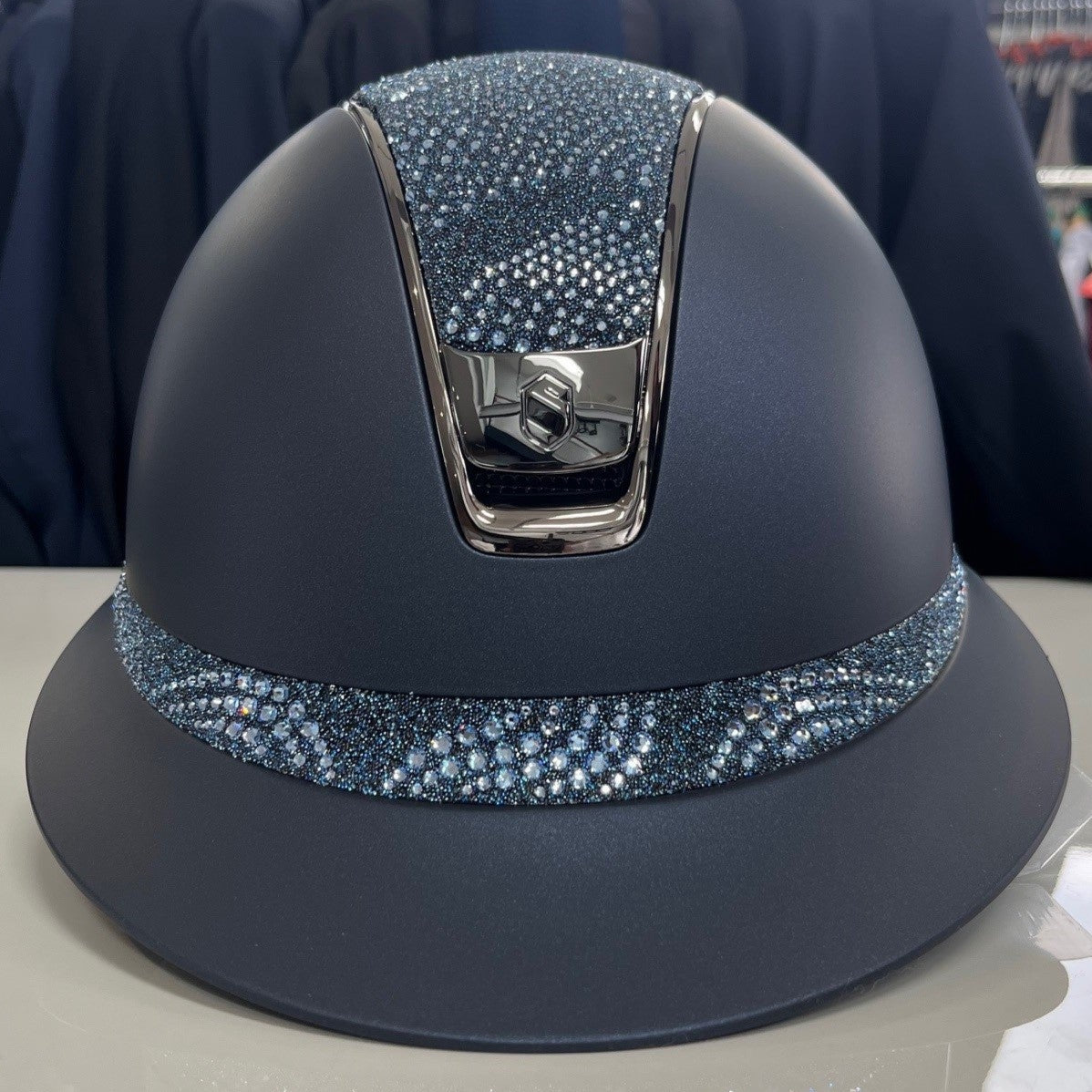 Samshield Miss Shield Blue with Crystal Intarsia top and frontal band - in stock and ready to ship!