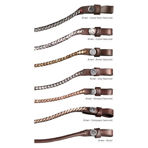 Finesse Crystal Browband Brown Leather