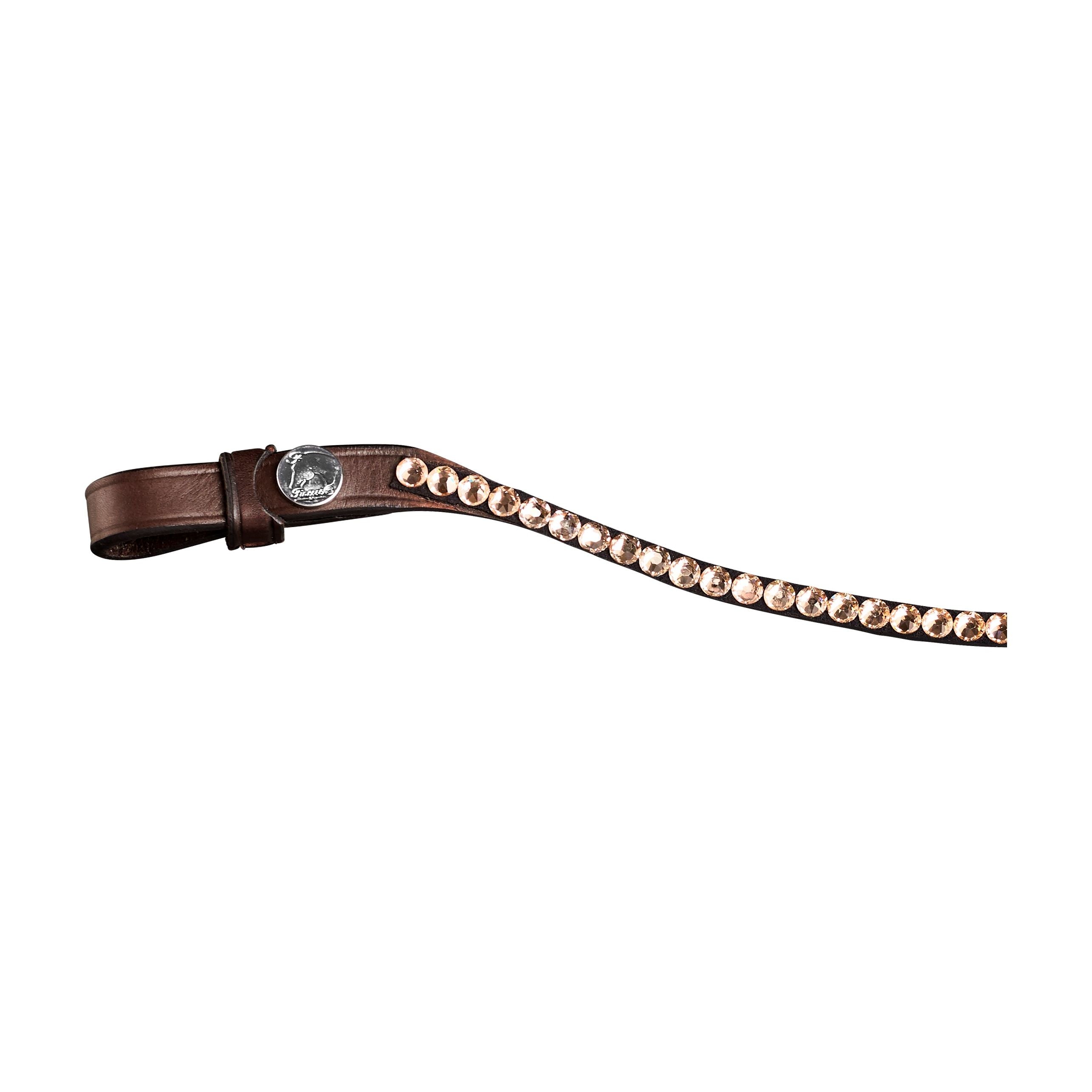 Finesse Crystal Browband Brown Leather