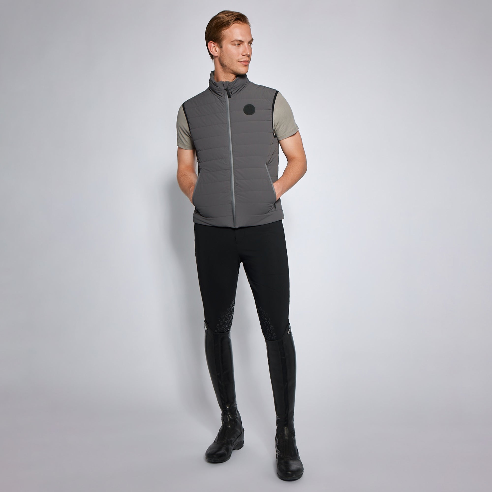 Cavalleria Toscana Mens Lightweight Puffa Vest with hidden hood- GLU296