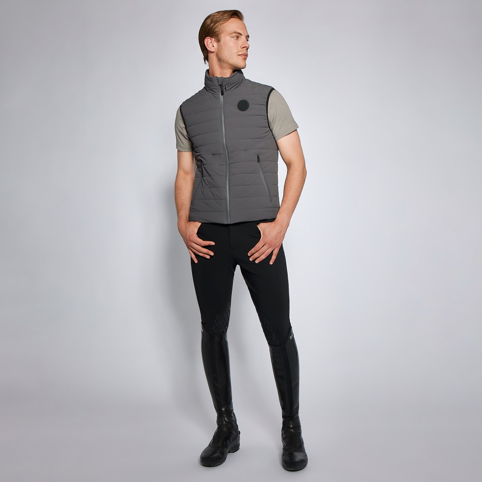 Cavalleria Toscana Mens Lightweight Puffa Vest with hidden hood- GLU296