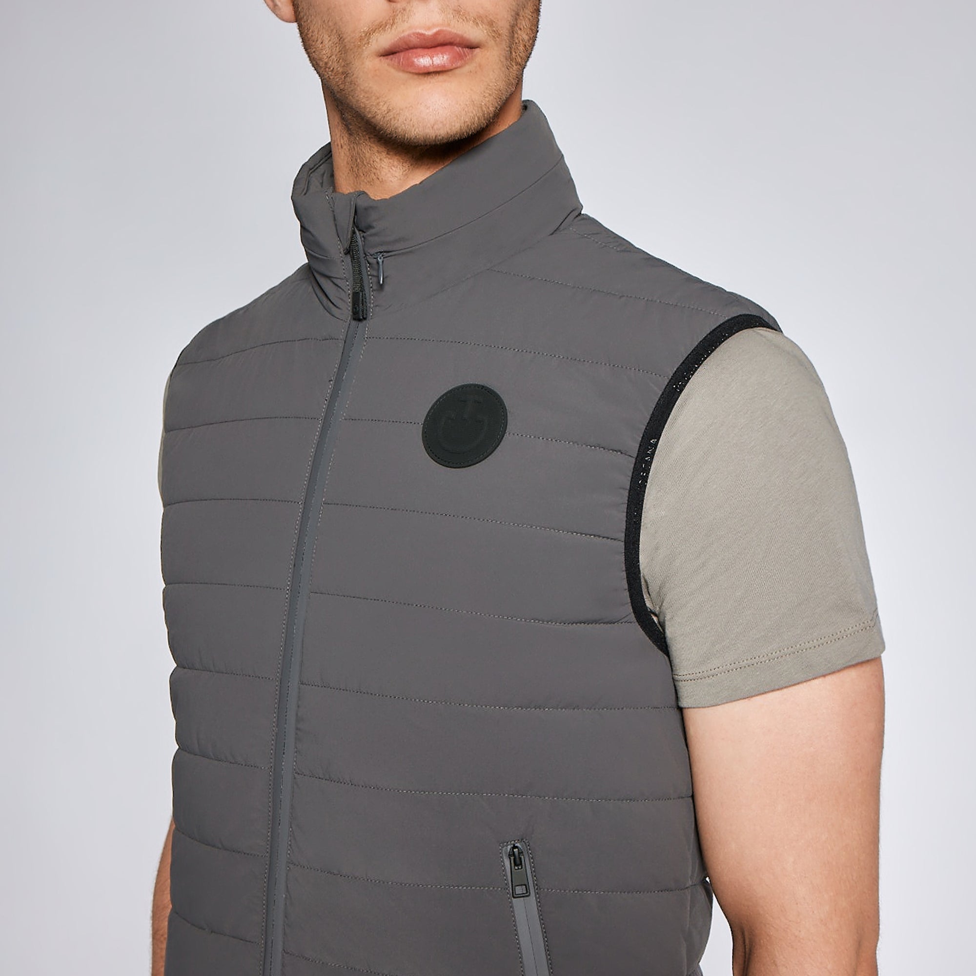 Cavalleria Toscana Mens Lightweight Puffa Vest with hidden hood- GLU296