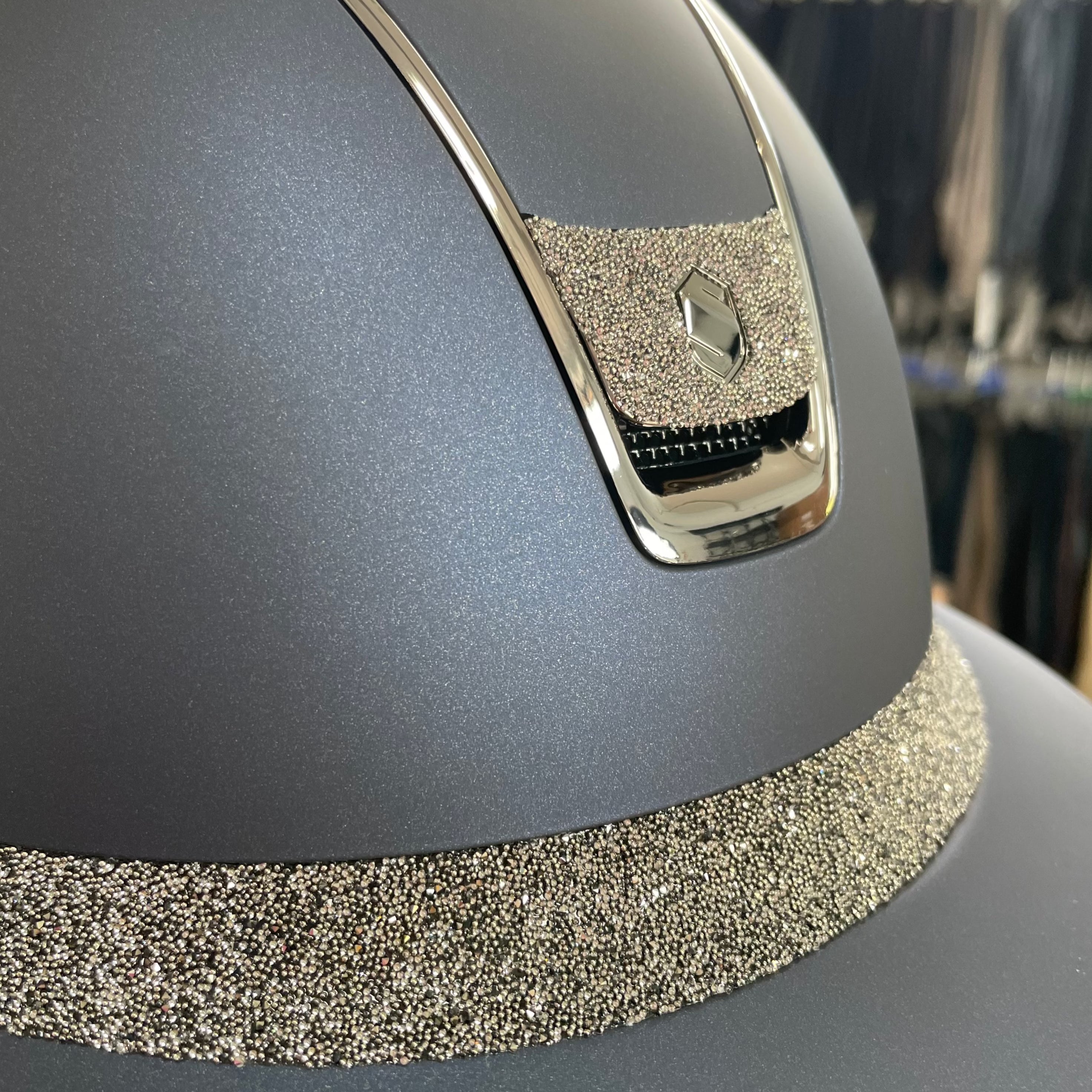 Samshield Miss Shield 2.0 Blue with crystal metal eclipse badge and frontal band (small and medium available)- in stock and ready to ship!