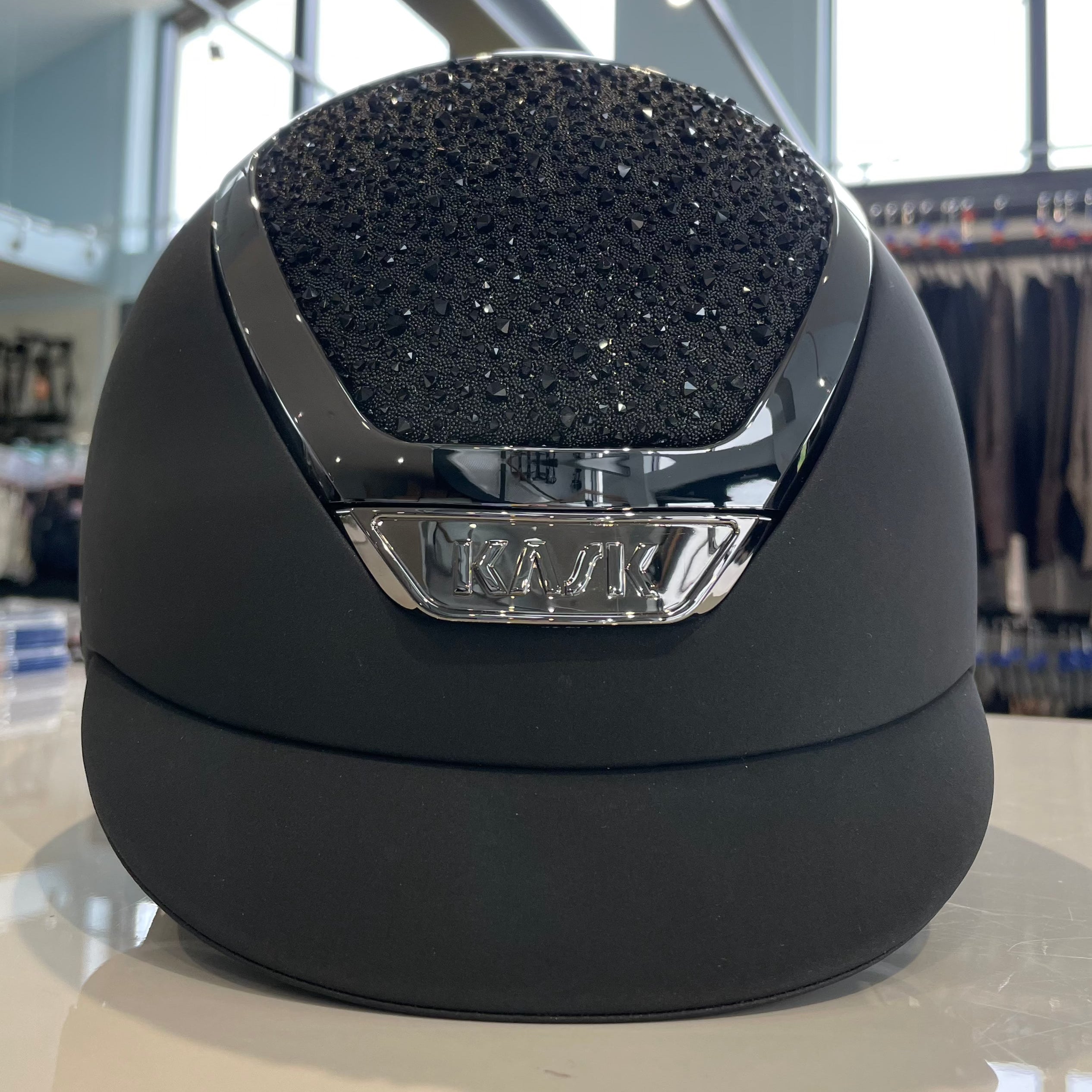 Kask Dogma Chrome Black with Black Swarovski Crystal Rocks M- in stock and ready to ship!