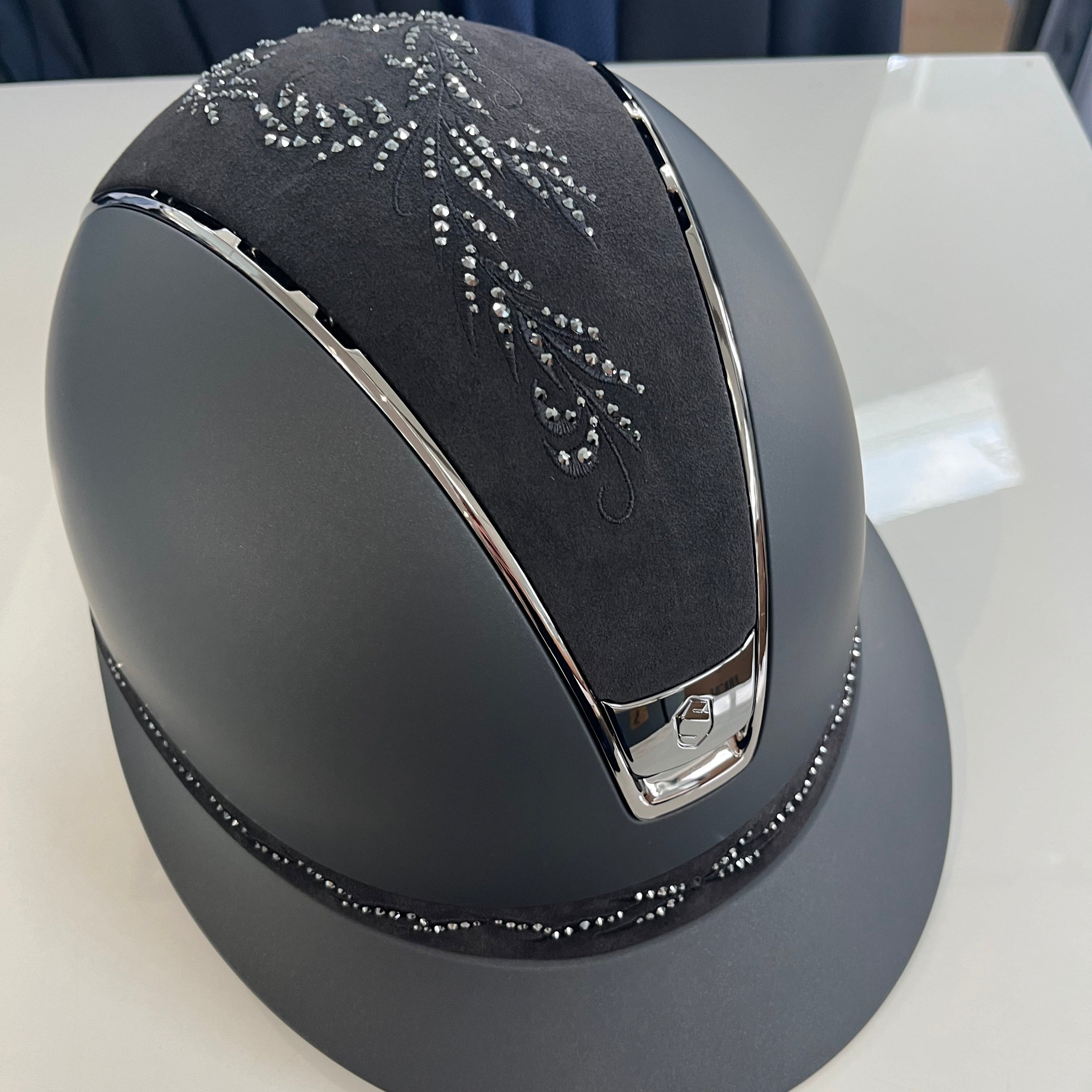Samshield Miss Shield 2.0 Black with flower swarovski top and frontal band - in stock and ready to ship!