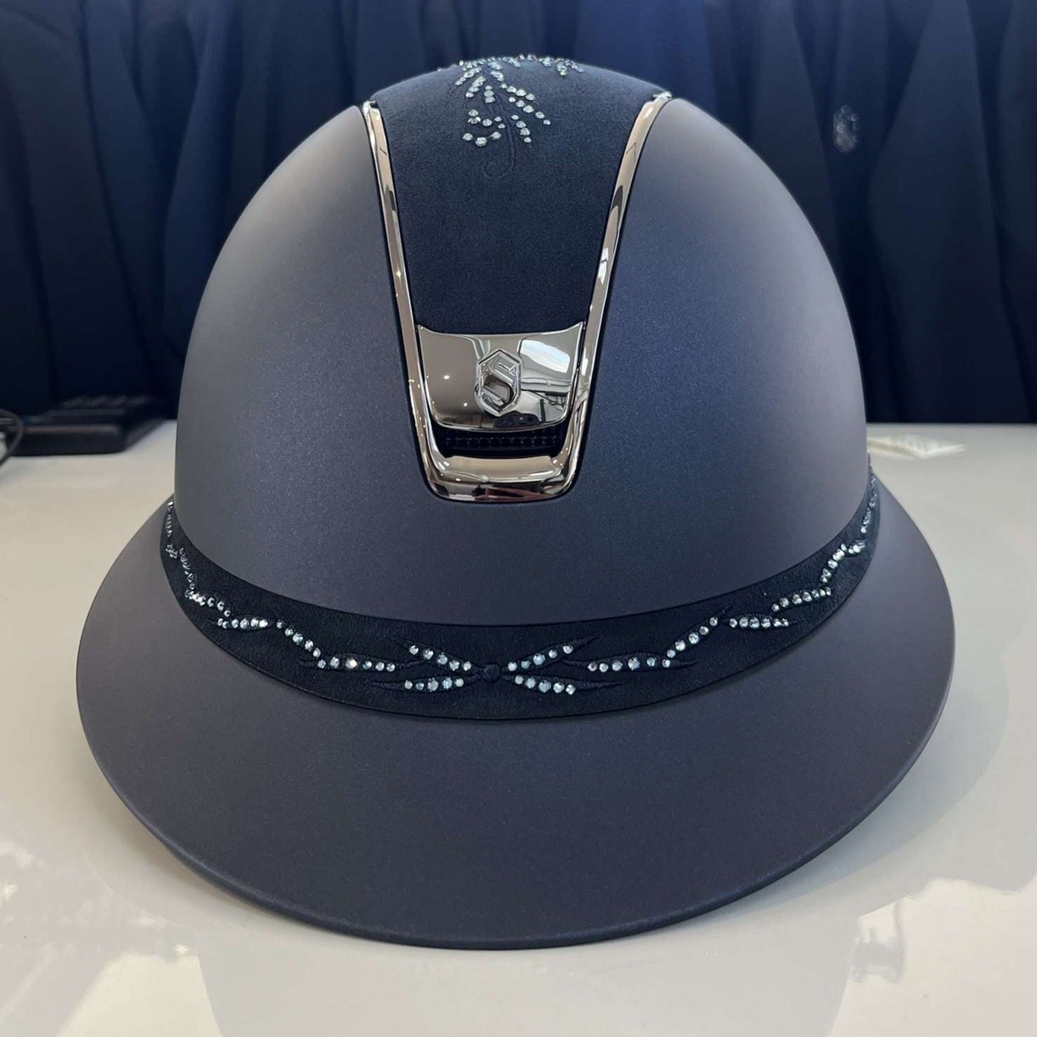 Samshield MissShield 2.0 Blue with flower swarovski top and frontal band M- in stock and ready to ship!