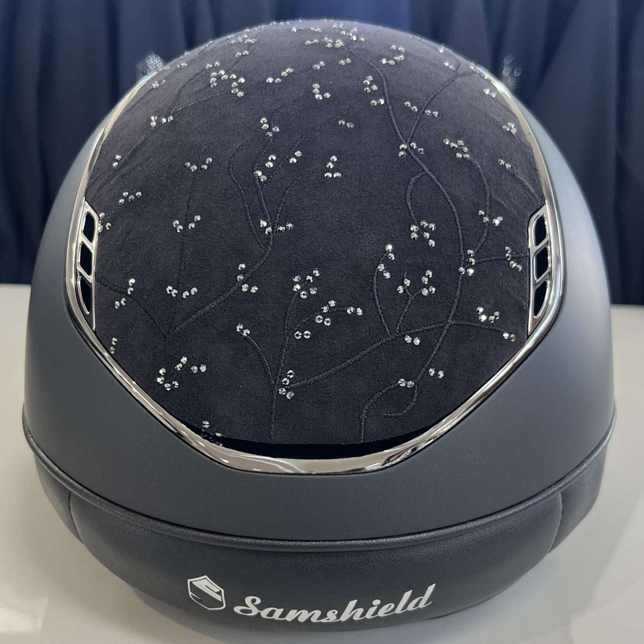 Samshield Miss Shield 2.0 Black with crystal leaf top and frontal band Small & Medium - in stock and ready to ship!