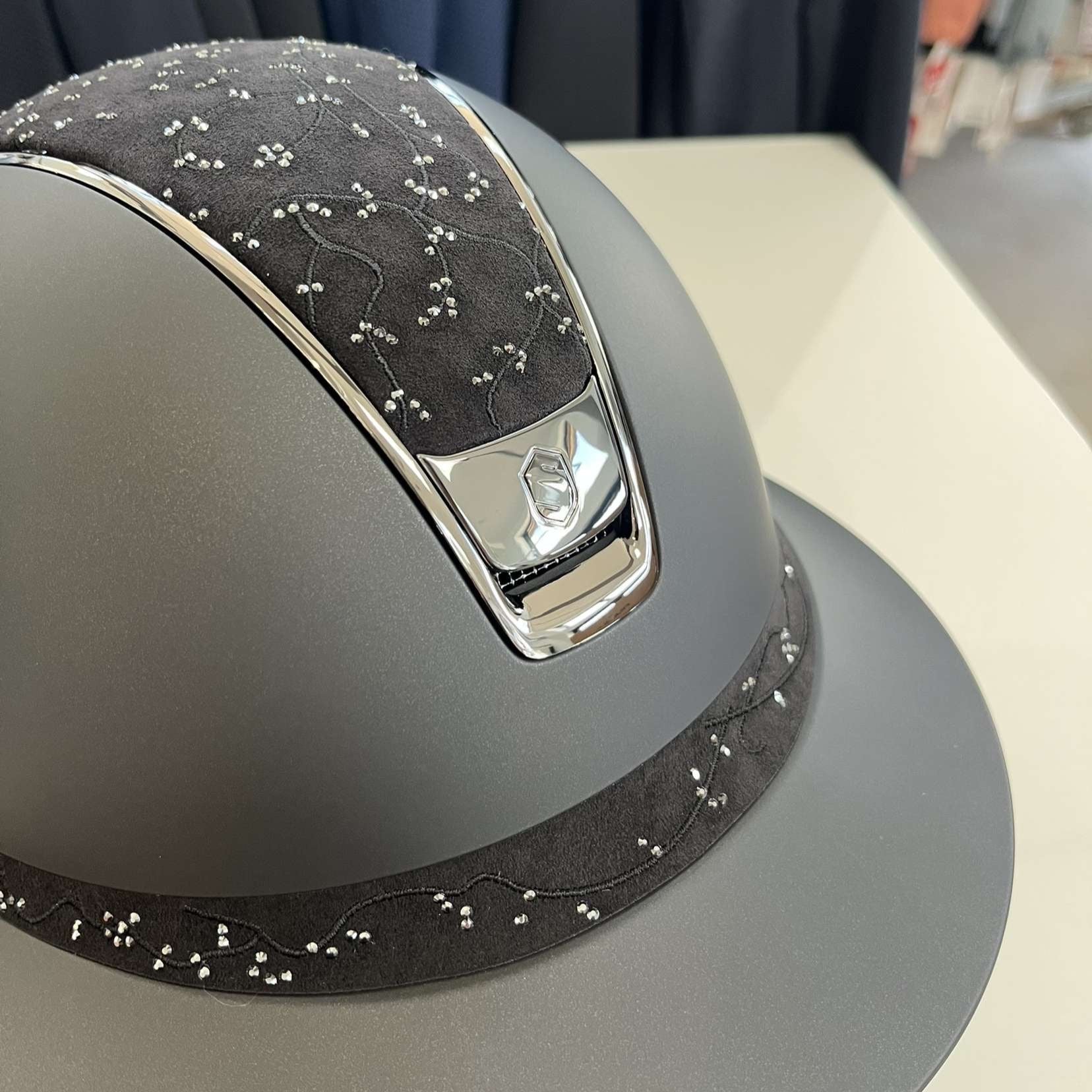 Samshield Miss Shield 2.0 Black with crystal leaf top and frontal band Small & Medium - in stock and ready to ship!