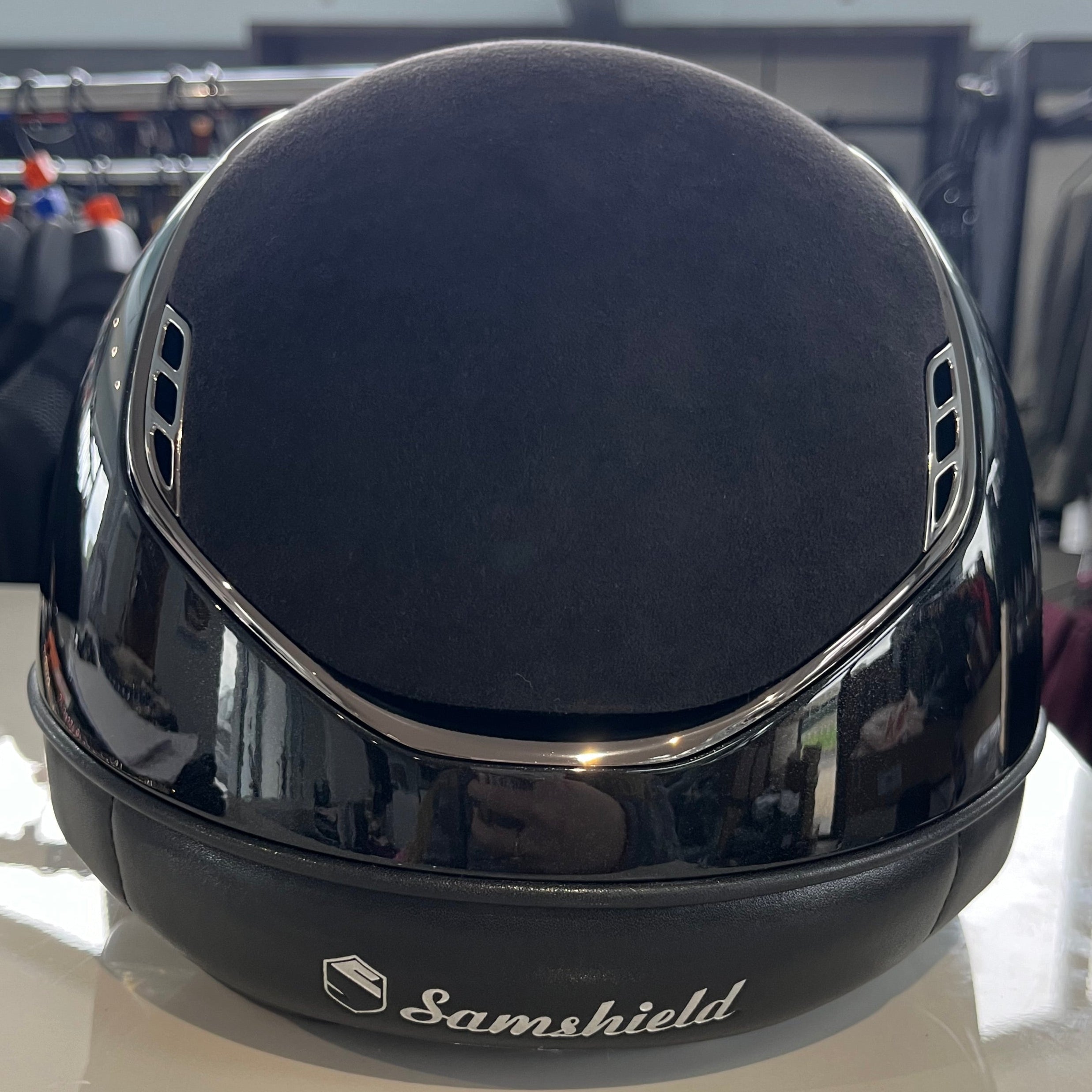Samshield Miss Shield Black glossy alcantara tiara