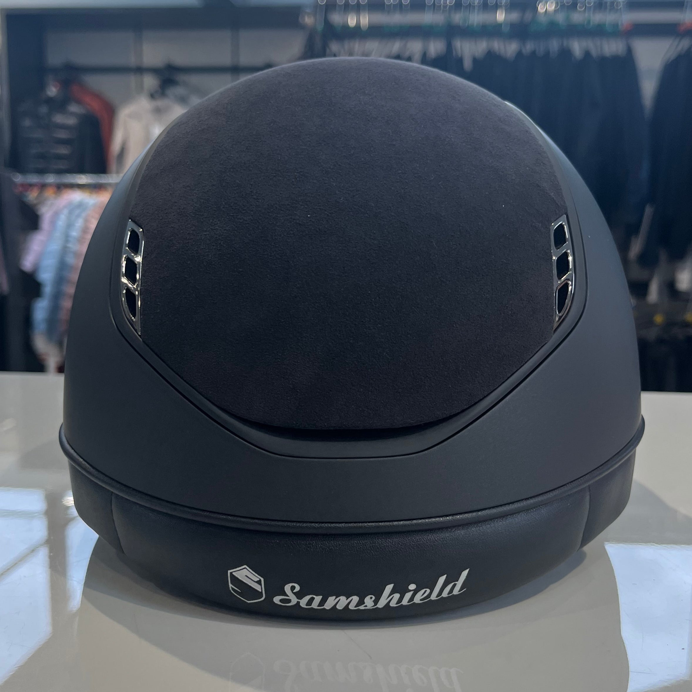 Samshield MissShield Black with alcantara top and flower frontal band