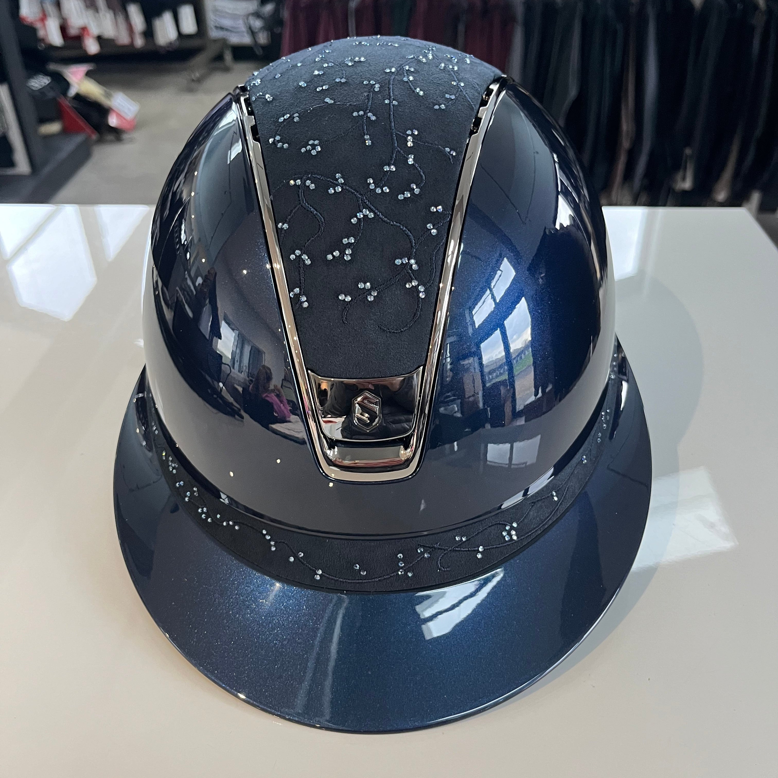 Samshield Miss Shield 2.0 Blue glossy with crystal leaf top and frontal band M - in stock and ready to ship!