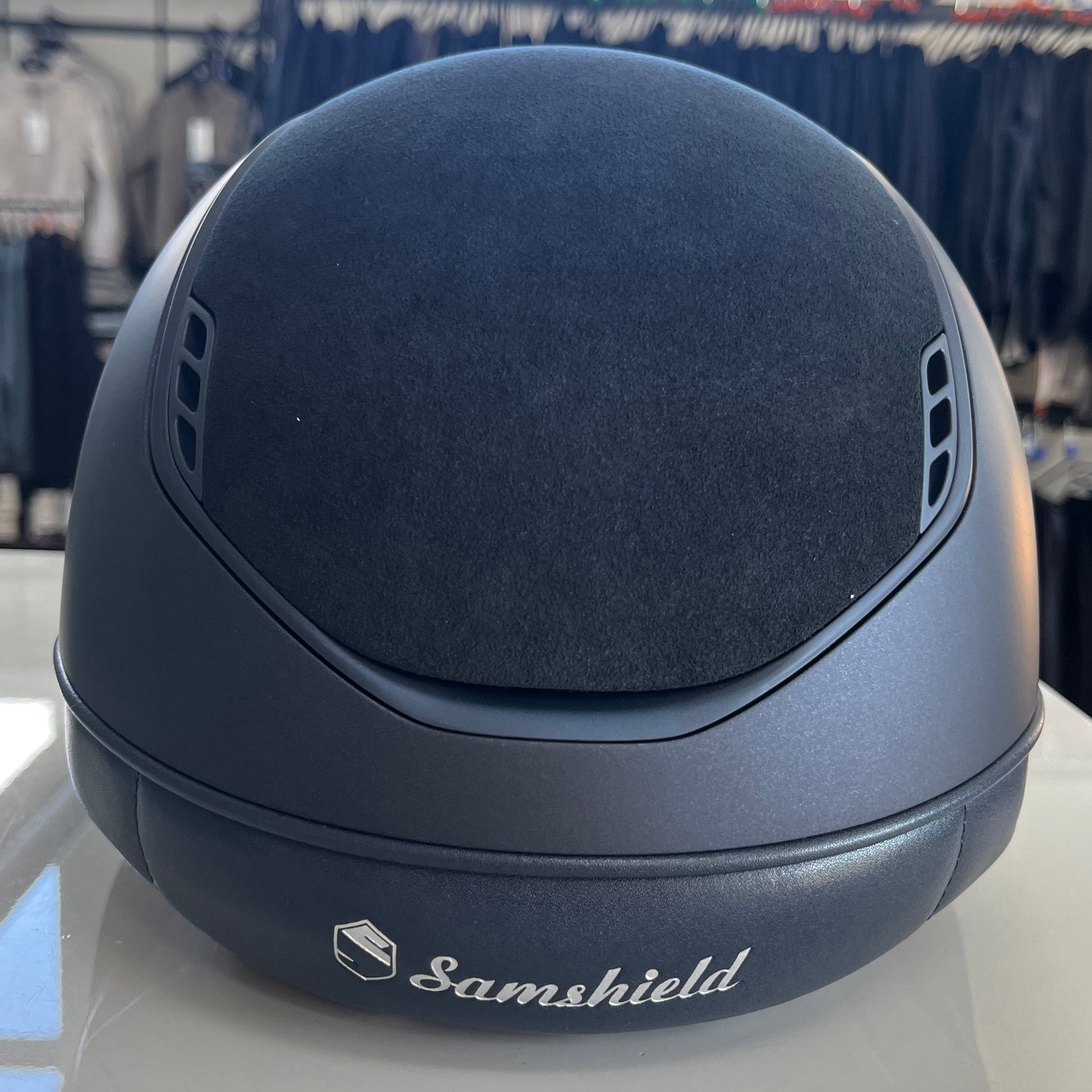 Samshield Miss Shield 2.0 Blue with alcantara top and crystal stone frontal band M - in stock and ready to ship!