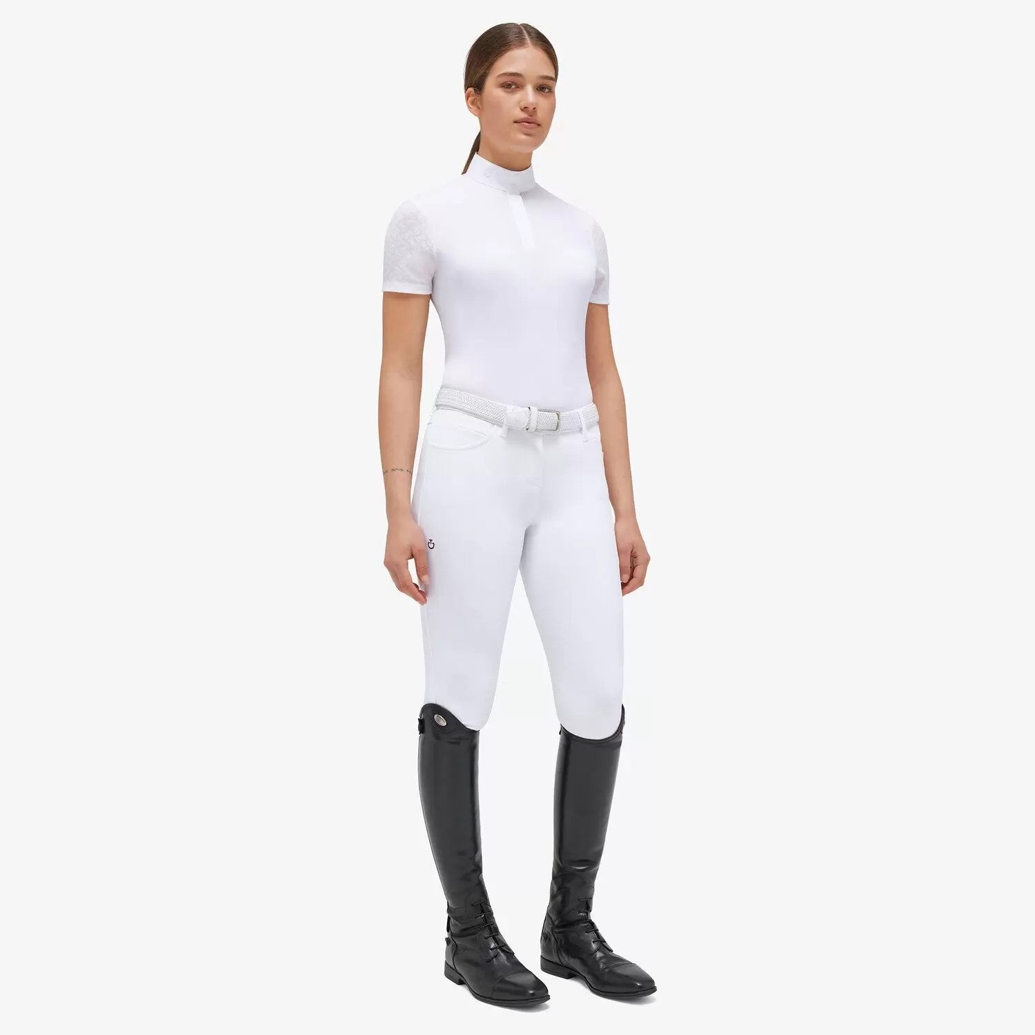 Cavalleria Toscana Sheer Jacquard Jersey Competition Polo