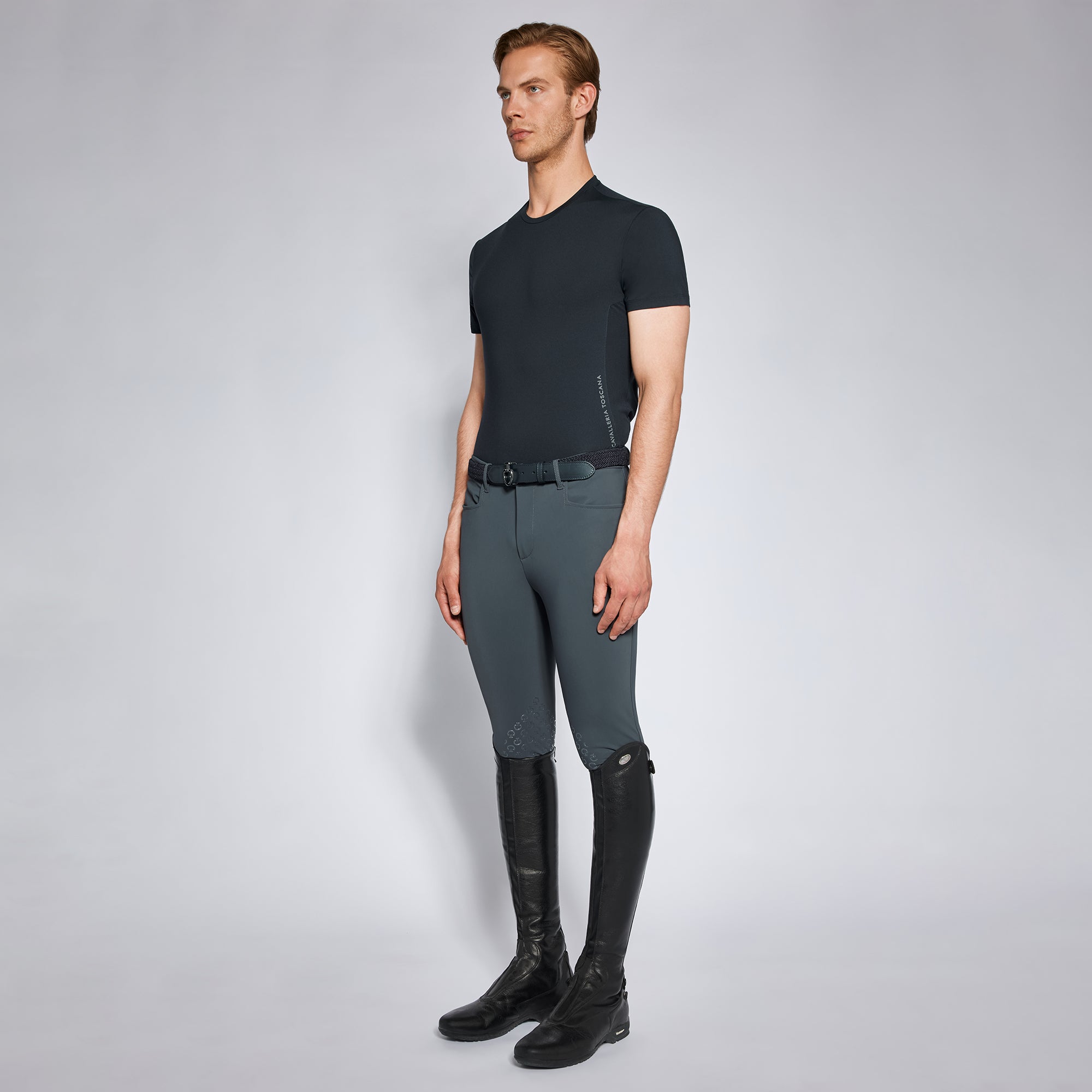 Cavalleria Toscana Mens Jersey Mesh TShirt - Dark Navy TSU080