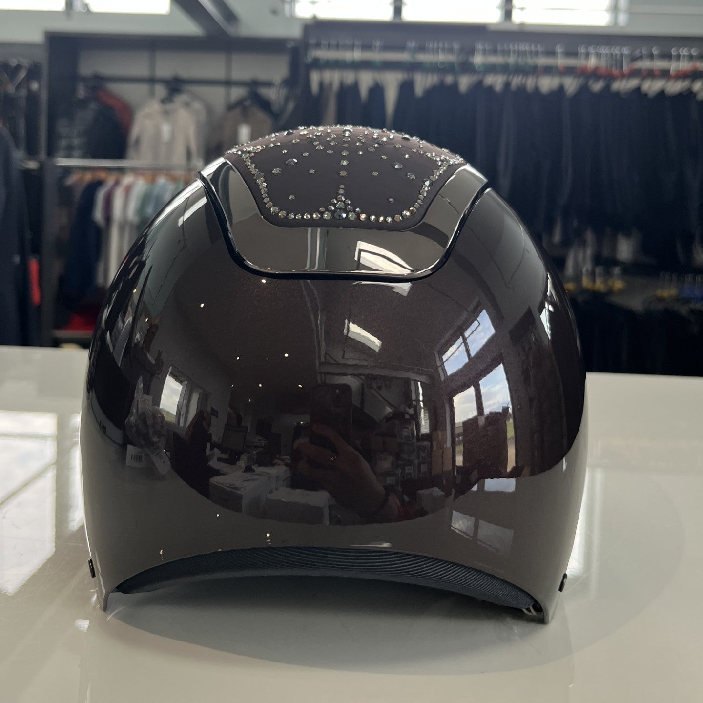 Kask Star Lady Pure Shine Espresso Brown/Greige Swarovski Riviera M - in stock and ready to ship! KA15