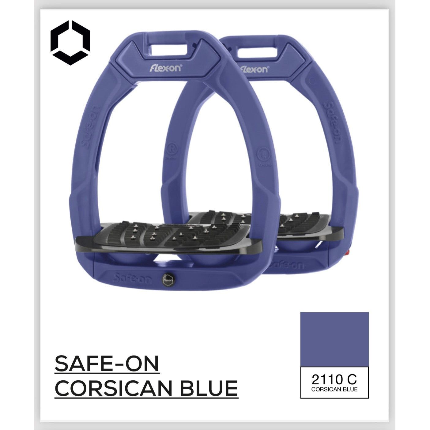 Flex-On Safe-On Stirrups for riders 40kg+ - Limited Edition 'Corsican Blue'
