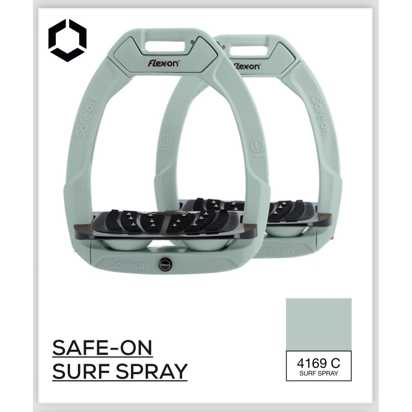 Flex-On Safe-On Stirrups for riders 40kg+ - Limited Edition 'Surf Spray'