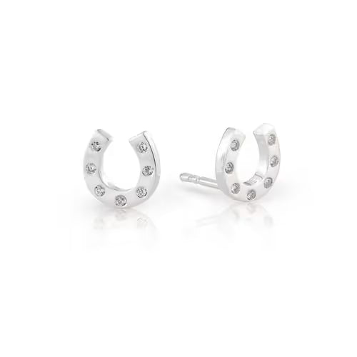 Stirrup & Lead - Sterling Silver CZ horseshoe Studs