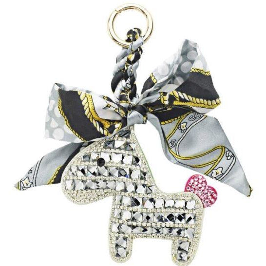 Someh Crystal Pony Key Ring - Silver