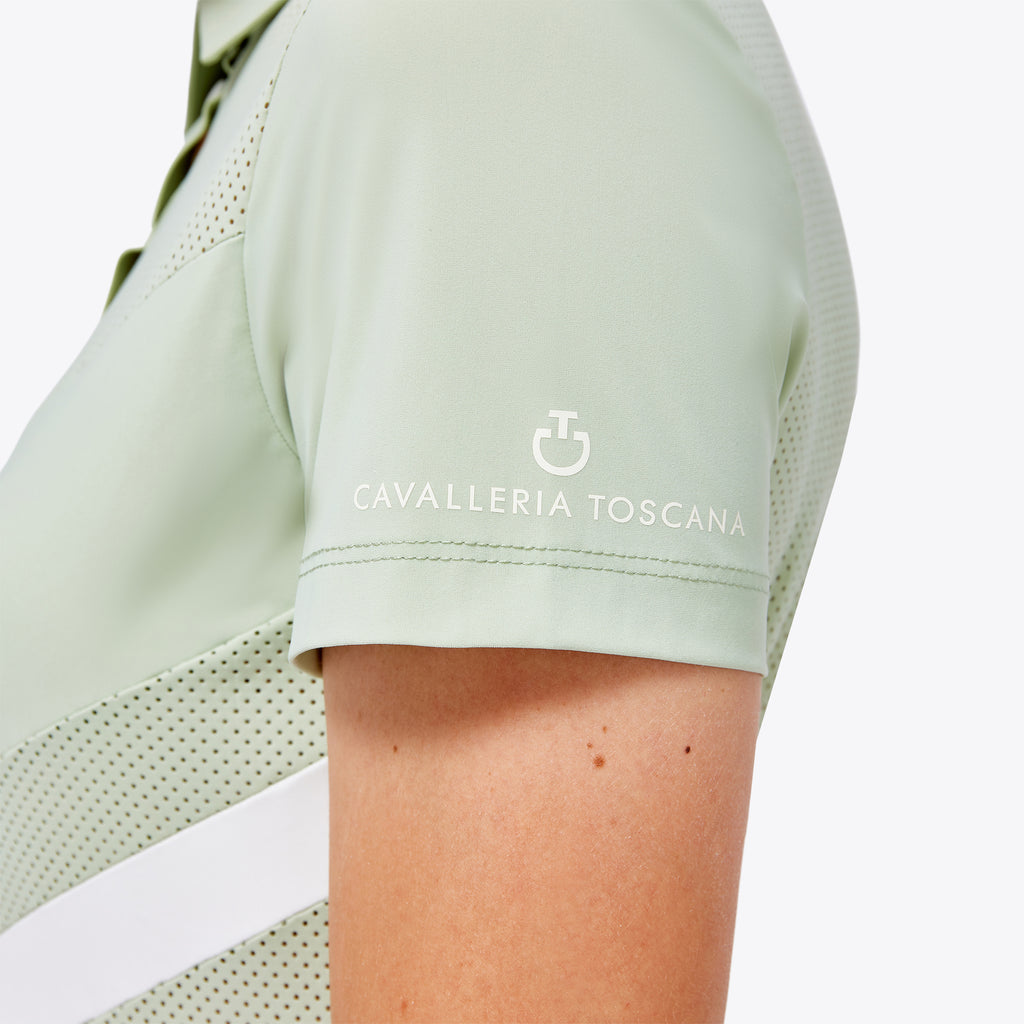 Cavalleria Toscana Perforated Jersey Training Polo - L