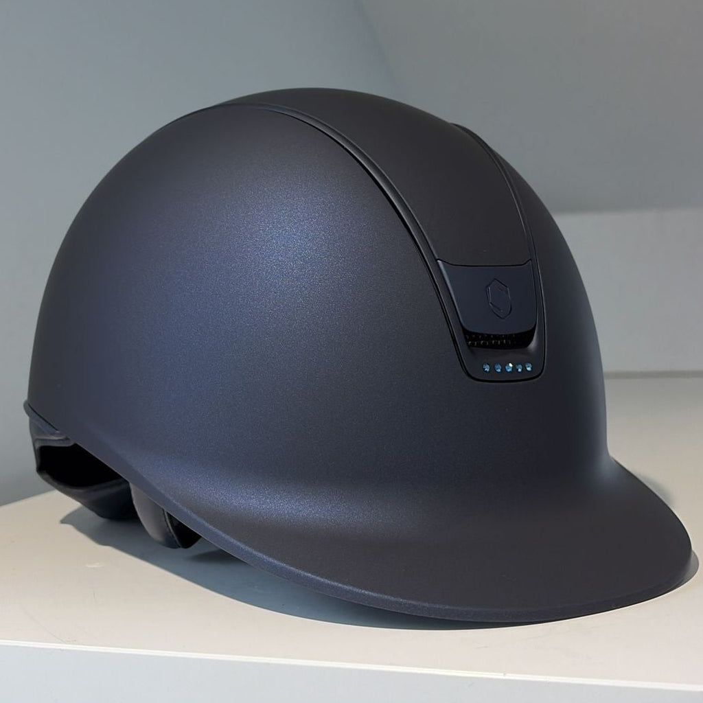 Samshield 2.0 Shadowmatt Blue Darkline with 5 front blue crystals M- S306