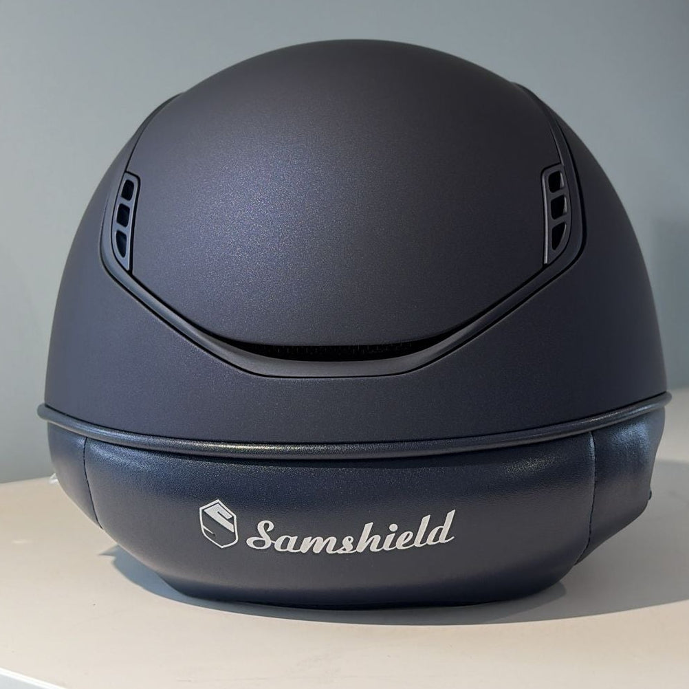 Samshield 2.0 Shadowmatt Blue Darkline with 5 front blue crystals M- S306