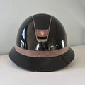 Samshield Miss Shield 2.0 Black Glossy with Matt Top and Pink/Gold Crystal Fabric Badge & Frontal Band M - S311