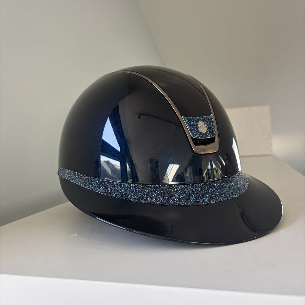 Samshield Miss Shield 2.0 Glossy Blue with Blue Crystal Fabric Badge and Frontal Band M - S312