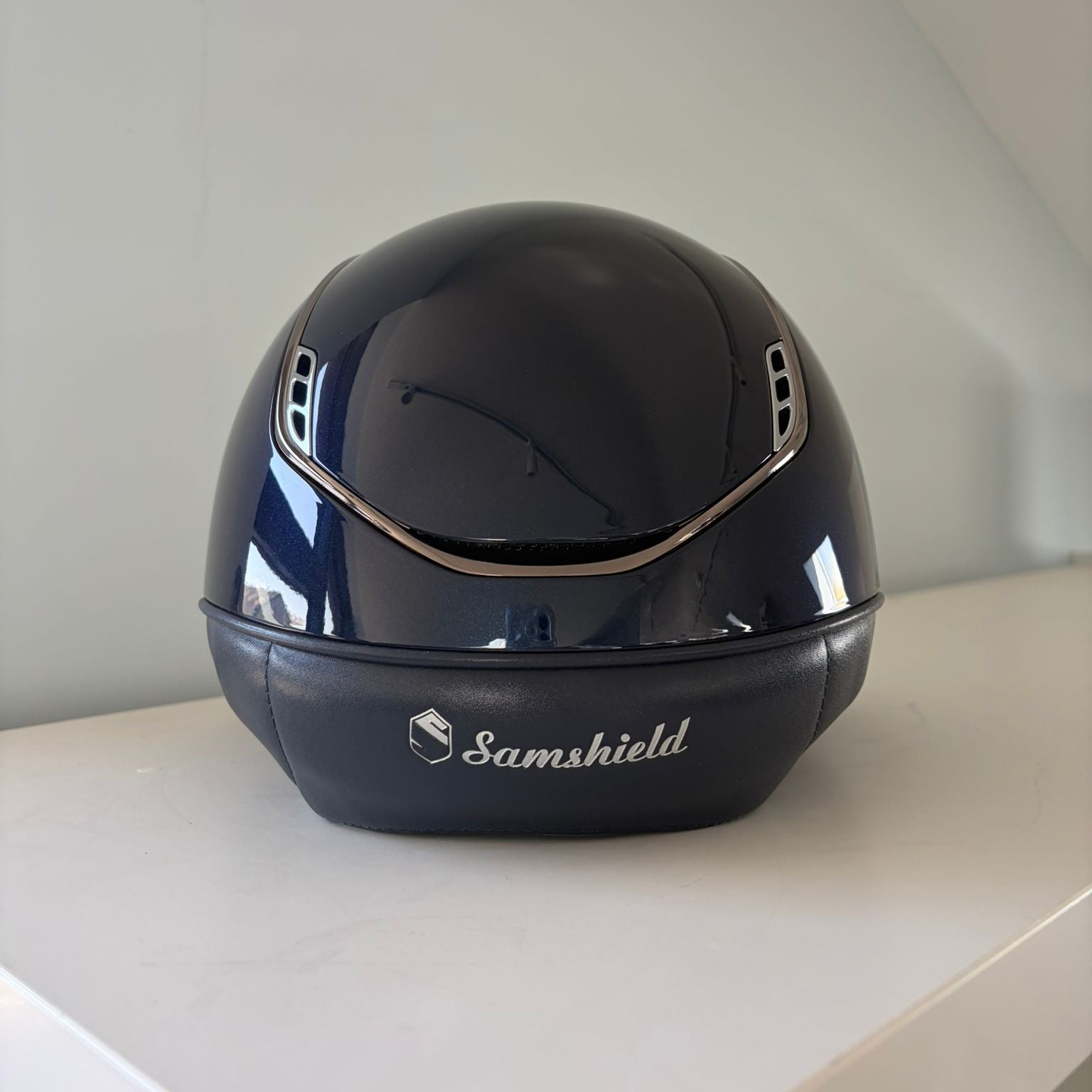 Samshield Miss Shield 2.0 Glossy Blue with Blue Crystal Fabric Badge and Frontal Band M - S312