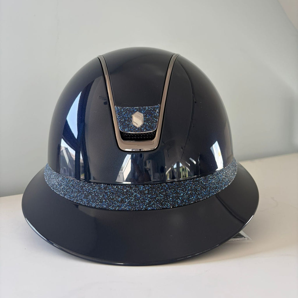 Samshield Miss Shield 2.0 Glossy Blue with Blue Crystal Fabric Badge and Frontal Band M - S312