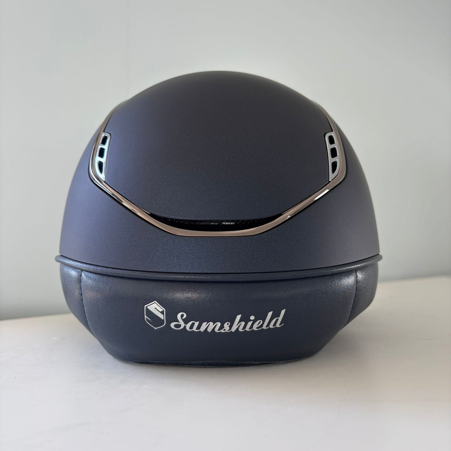 Samshield Miss Shield 2.0 Shadowmatt Blue with Blue Crystal Fabric Badge and Frontal Band M - S317