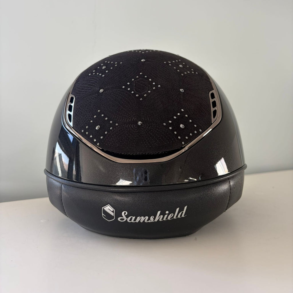 Samshield Miss Shield 2.0 Glossy Black with Celestial Crystal Top and Frontal Band M - S321