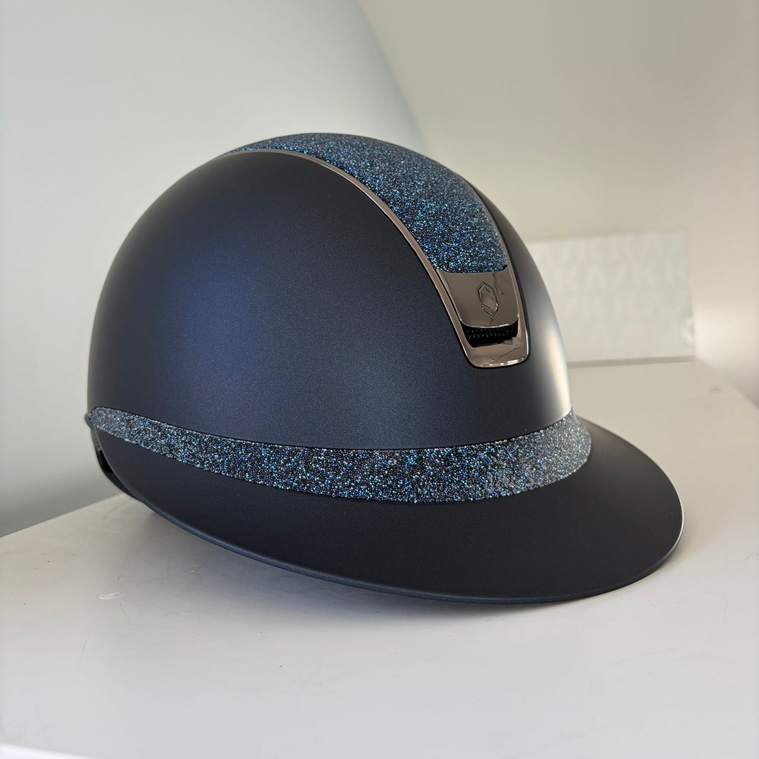 Samshield Miss Shield 2.0 Shadowmatt Blue with Blue Crystal Fabric Top and Frontal Band M - S332