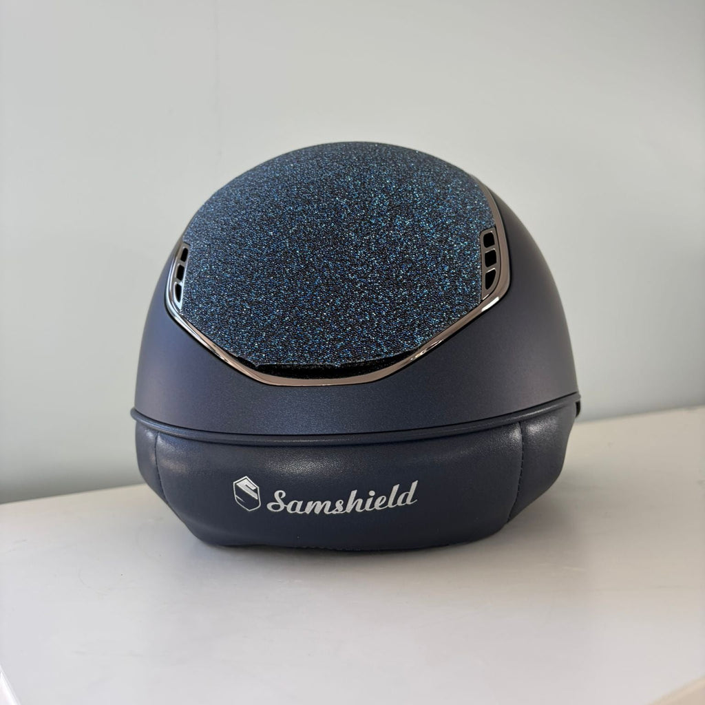 Samshield Miss Shield 2.0 Shadowmatt Blue with Blue Crystal Fabric Top and Frontal Band M - S332