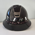 Samshield Miss Shield 2.0 Glossy Black with Black Flower Jewel Top and Pink Frontal Band M - S333