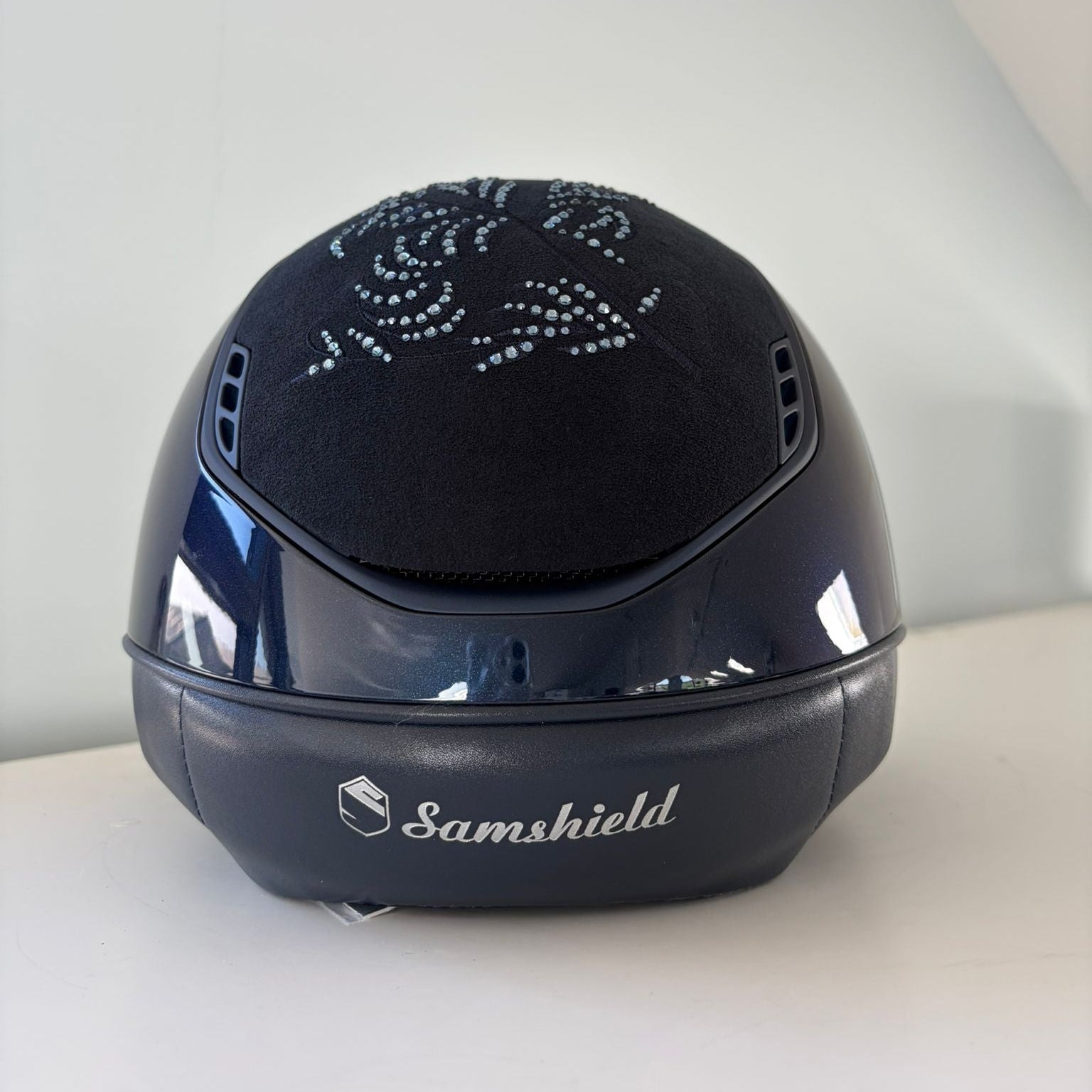 Samshield Miss Shield 2.0 Glossy Blue with Flower Swarovski Top and Frontal Band M - S334
