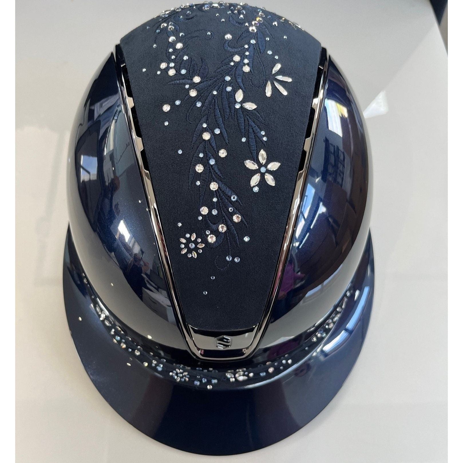 Samshield MissShield 2.0 Blue glossy with flower jewel top and frontal band M- in stock and ready to ship!