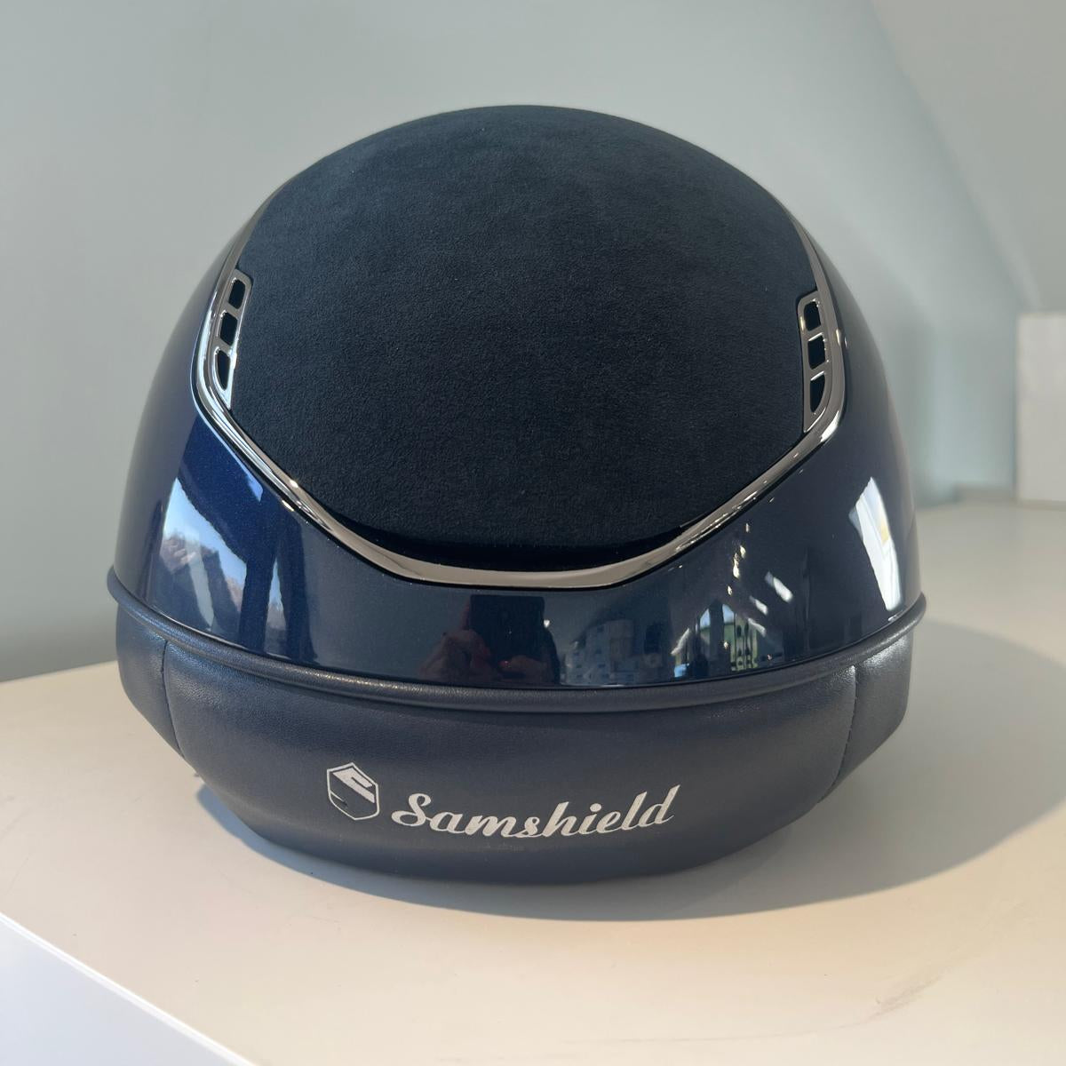Samshield Miss Shield Glossy Blue Alcantara Top & Tiara Frontal Band M - S345