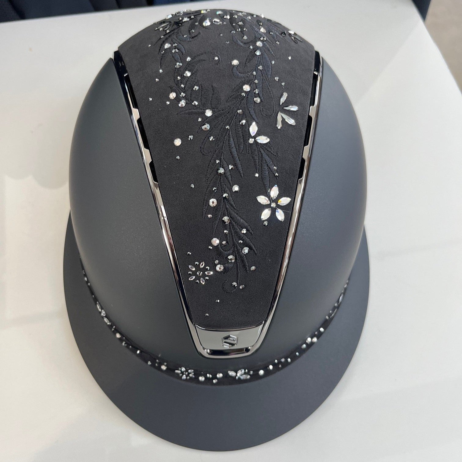 Samshield MissShield 2.0 Black with flower jewel top and frontal band Small and Medium- in stock and ready to ship!