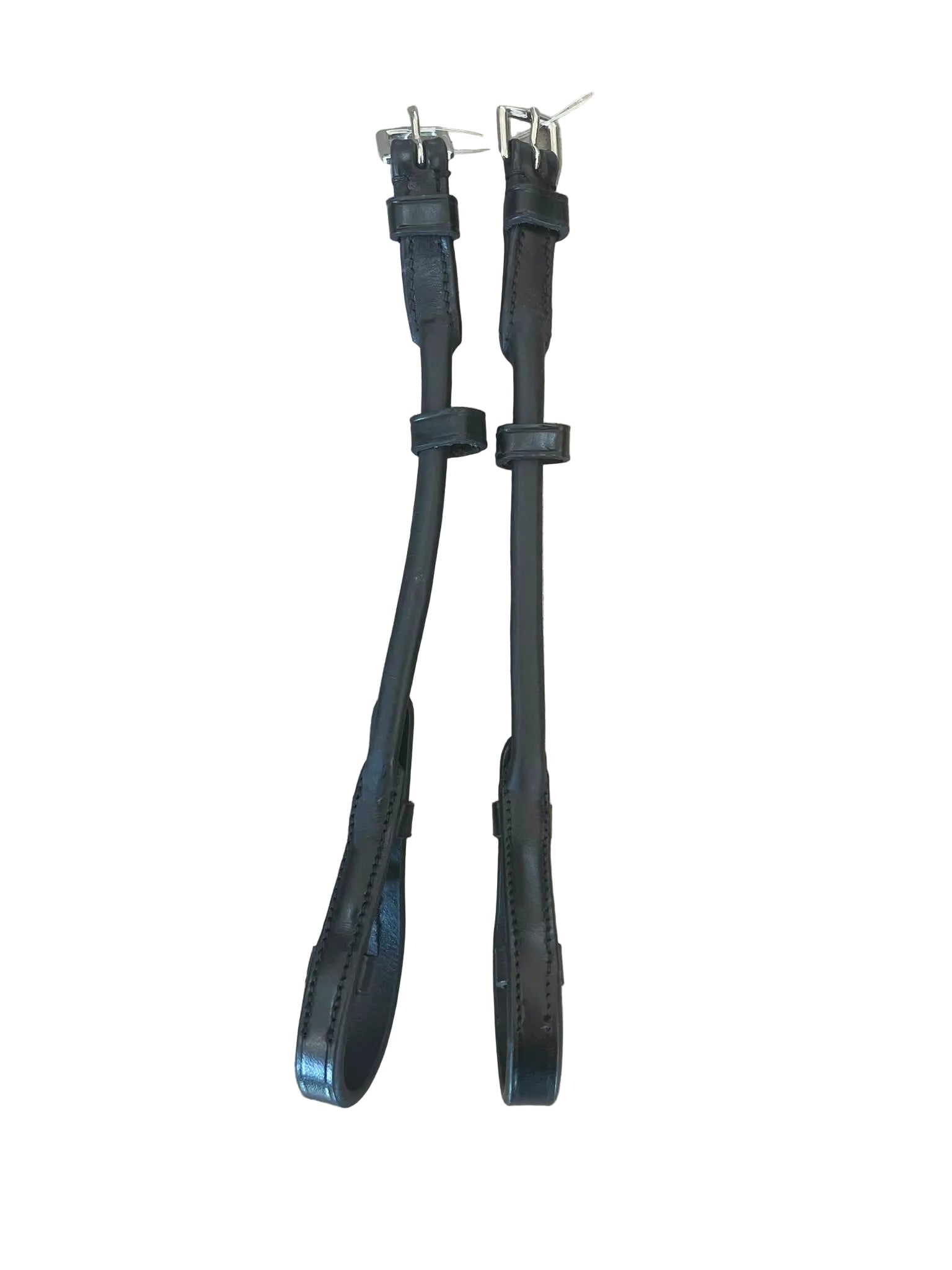 10" Cheek Pieces - Black/Rolled Leather