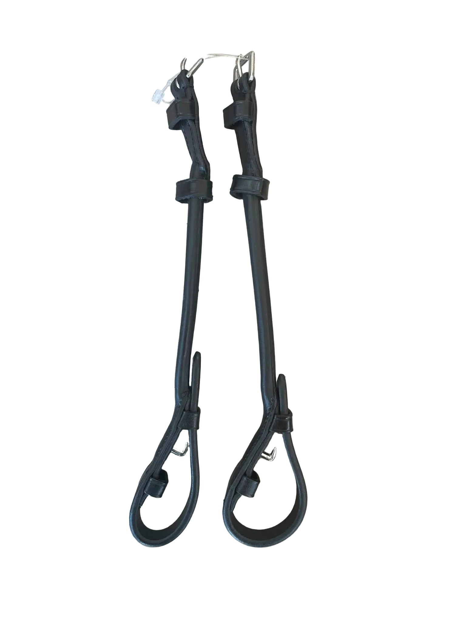 10" Cheek Pieces - Black/Rolled Leather