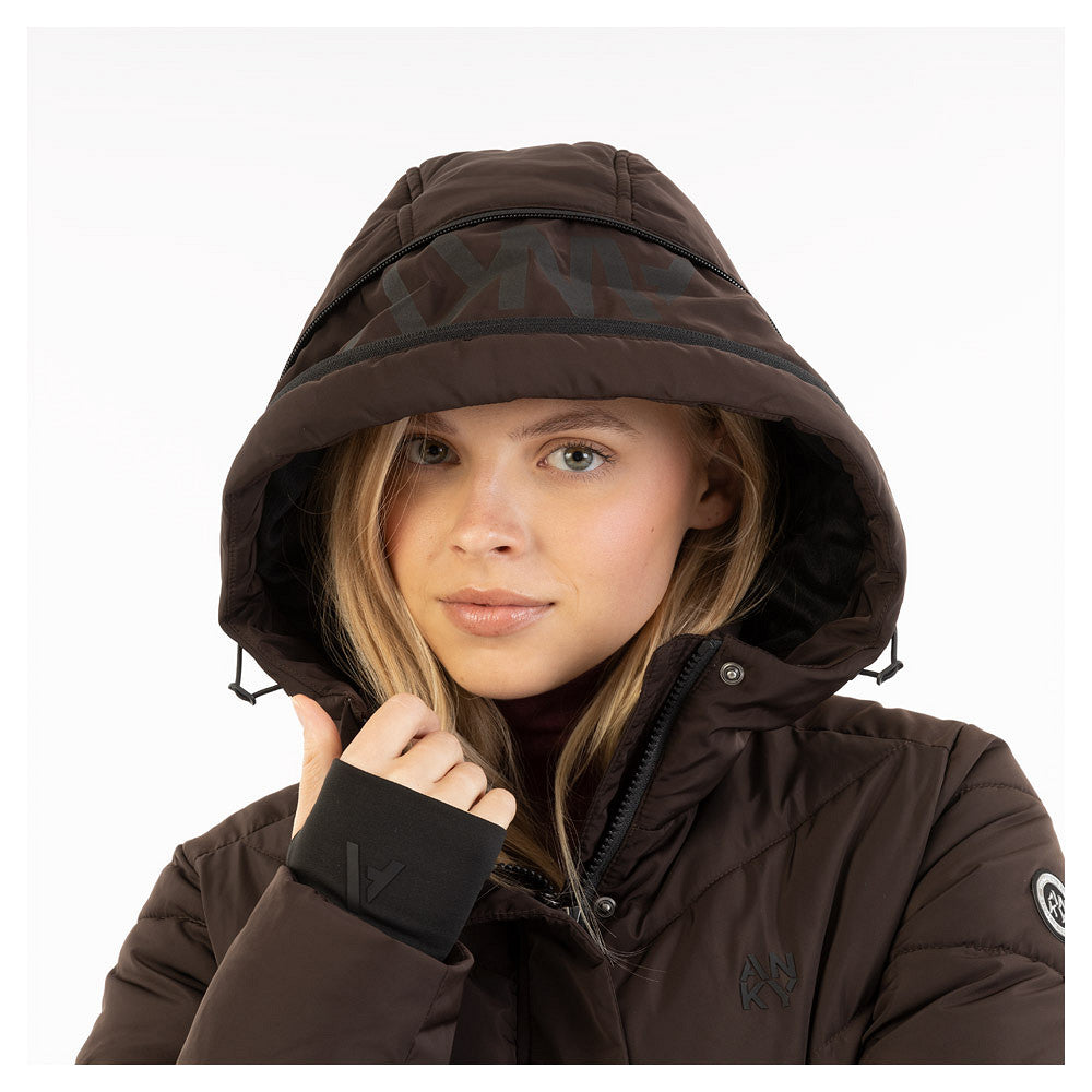 Anky AW25 Long Puffa Coat - Chocolate