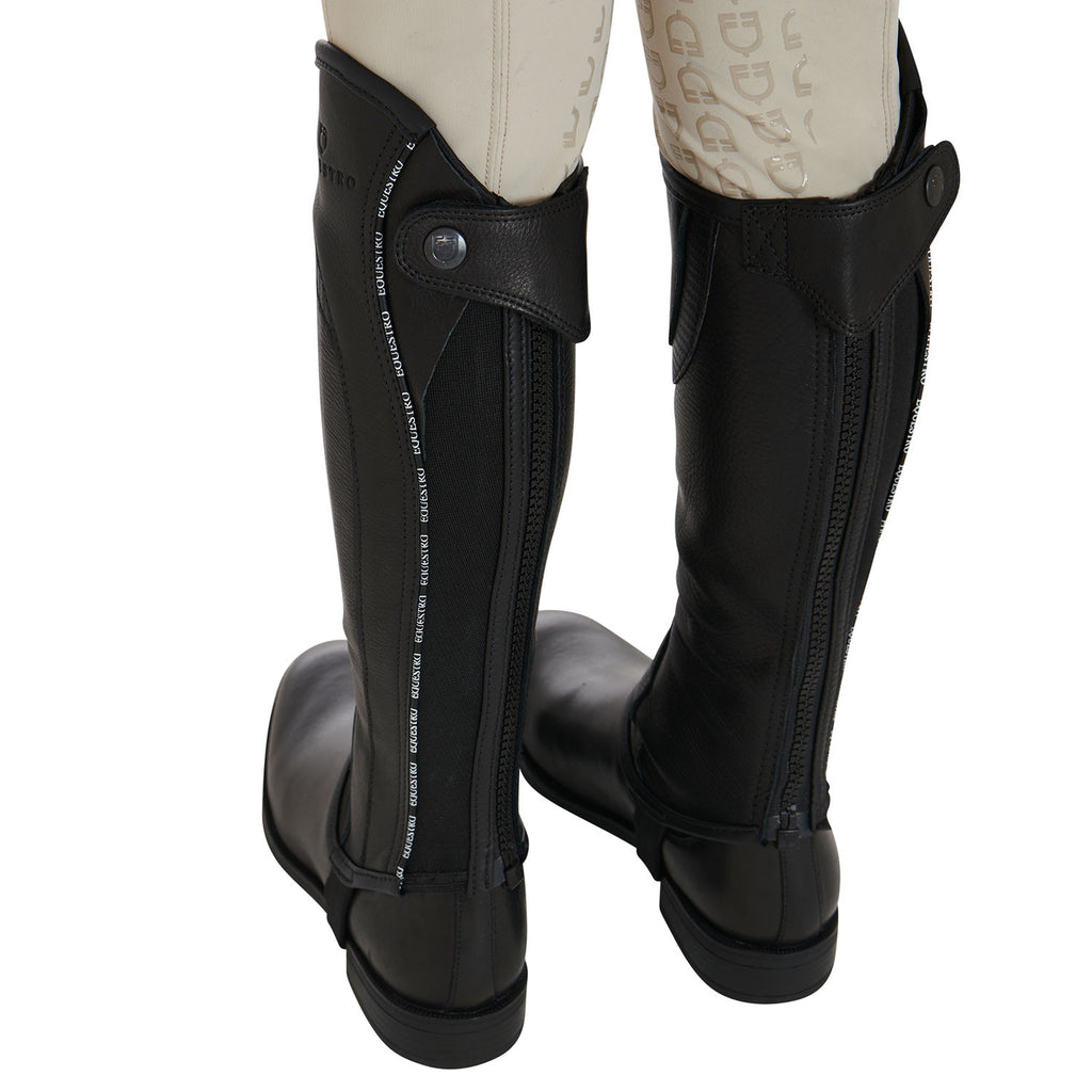 Kids' soft leather gaiters with elastic band