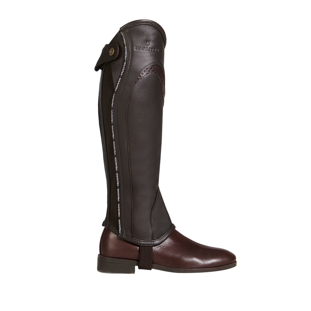 Unisex leather gaiters with contrasting profile