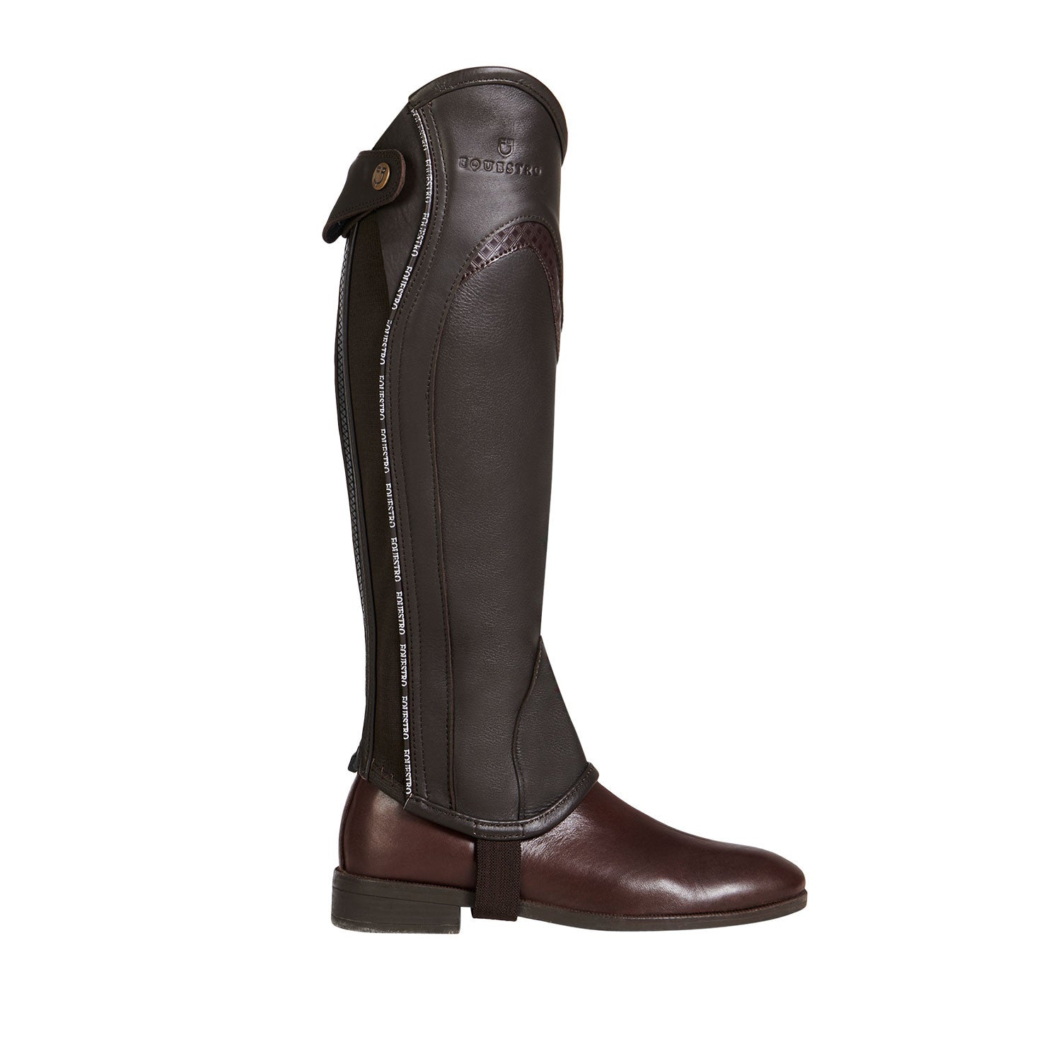 Unisex leather gaiters with contrasting profile