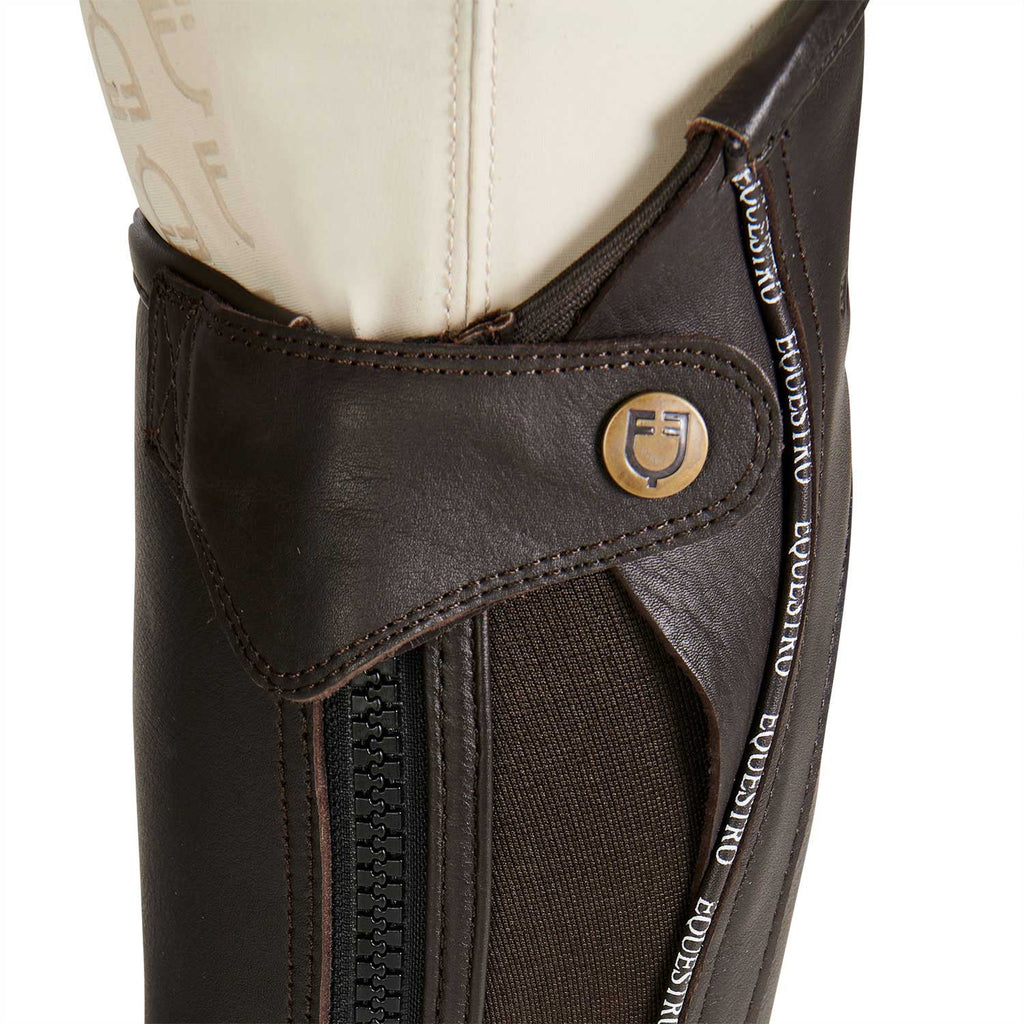 Unisex leather gaiters with contrasting profile