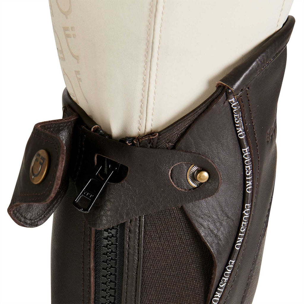Unisex leather gaiters with contrasting profile